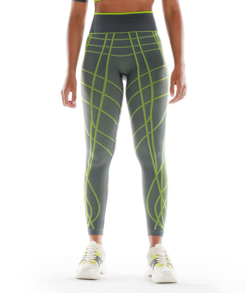 Legginsy Gymshark Wtflex Linear Seamless Damskie Zielone | PL 417IOU